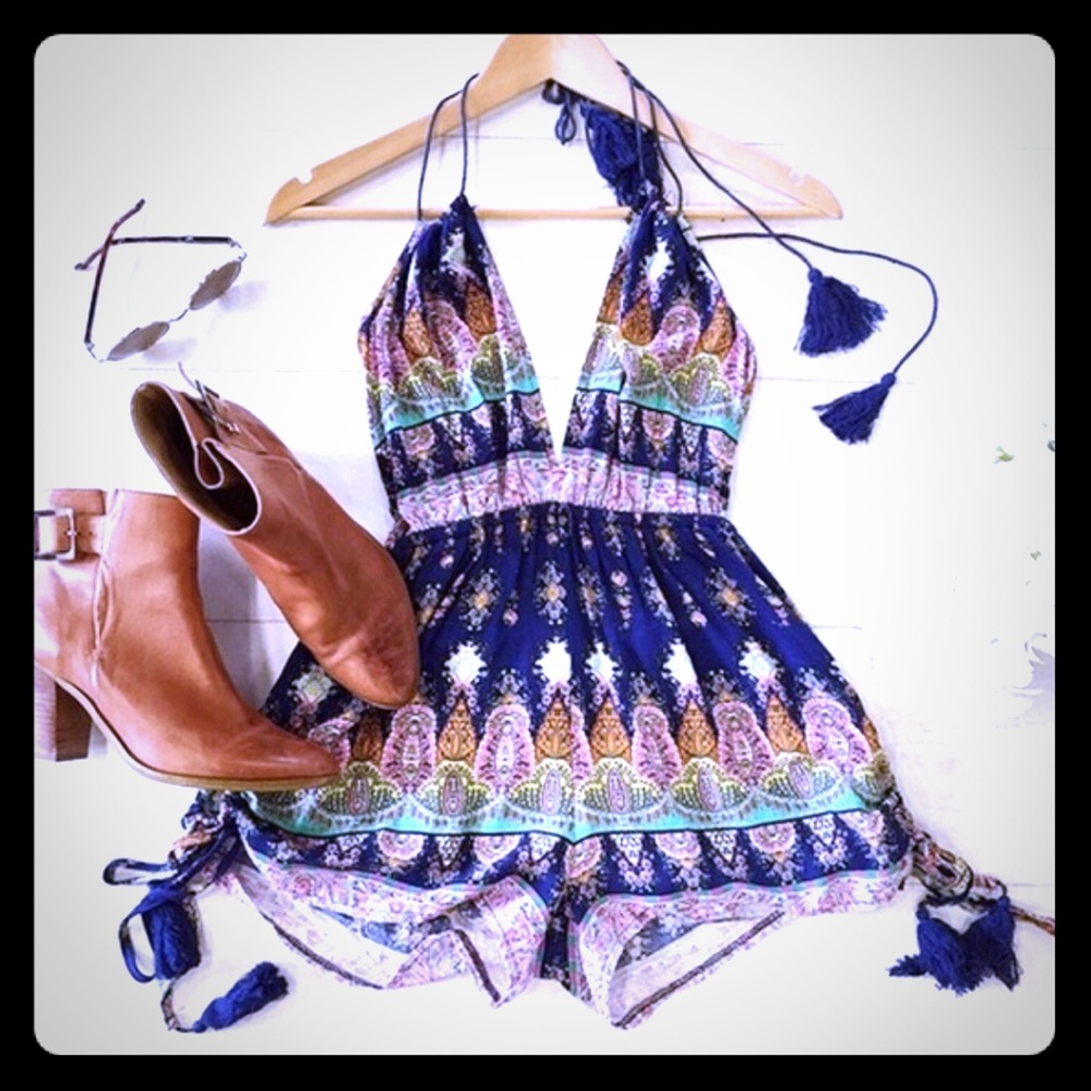 Womens BoHo Vintage Romper